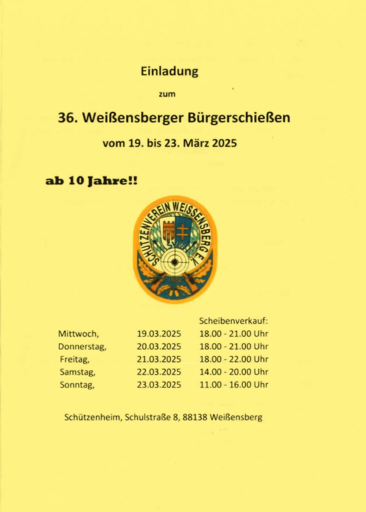 Beitragsbild für die Veranstaltung Weißensberger Bürgerschießen im Kolumna Veranstaltungskalender