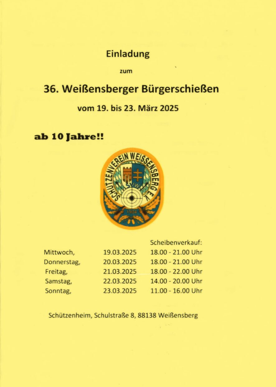 Beitragsbild für die Veranstaltung Weißensberger Bürgerschießen im Kolumna Veranstaltungskalender